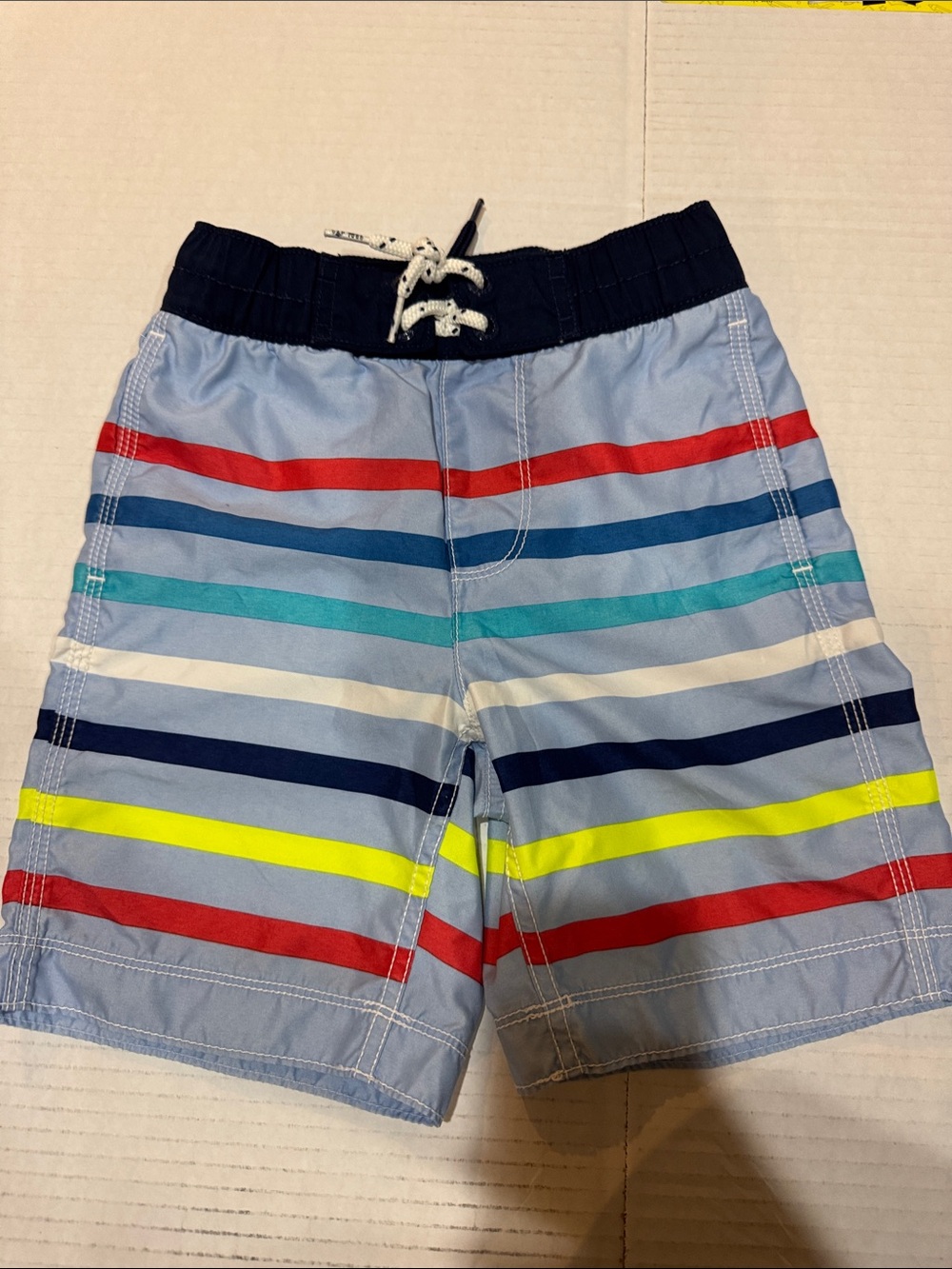 GAP Light Blue Swim Shorts with Multicolor Stripes